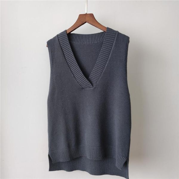 

твердая сыпучие винтажные свитера 2020 v шеи трикотажные свитера женщин свитера пуловеры осень зима мода основные вязаные жилет, White;black