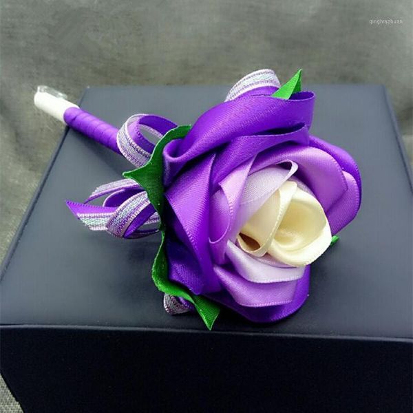 

2 pces/lot handmade wedding sign pen silk rose pearl blue pink pen wedding decoration1
