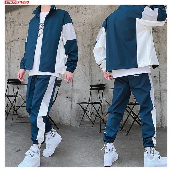 

dropshipping 2020 black hip hop men's sets loose clothes men spring streetwear 2 piece sets suit male fashion fitness tracksuit1, Gray