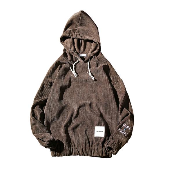 

spring autumn sweatshirts pure color corduroy hooded men hip hop hoodies male casual streetwear kg-160, Black