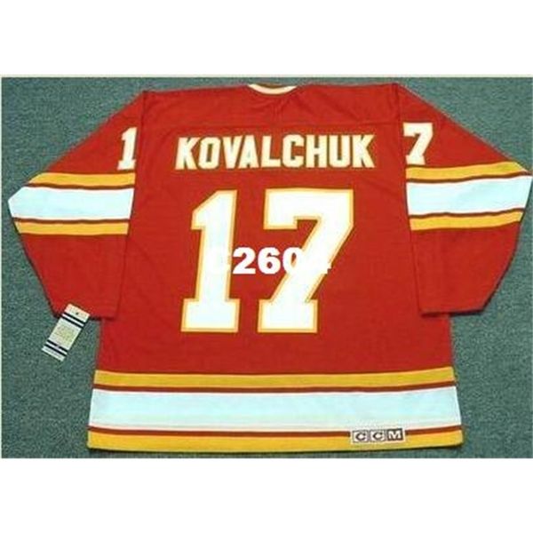 

mens #17 ilya kovalchuk atlanta flames 1970's ccm vintage retro home hockey jersey or custom any name or number retro jersey, Black