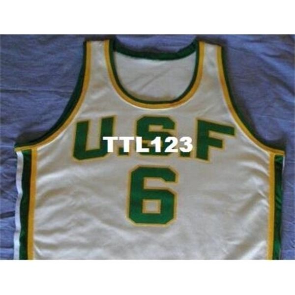 

rareuniversity of san francisco # 6 bill russell college jersey back, any custom name, number and sizes, rev 30 stitched college jersey, Black