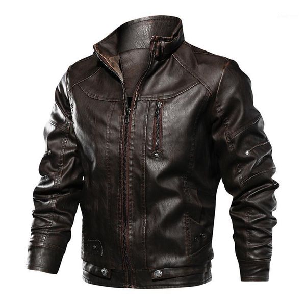 

black leather jacket tactical pu jacket men stand collar faux motorcycle leather male jaqueta de couro dropshipping1
