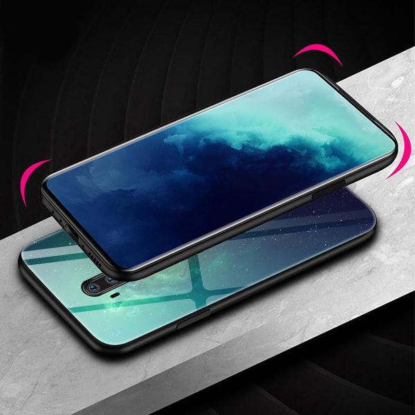 

роскошные starry sky закаленное стекло телефон случае для oneplus 7т 7tpro 7 7pro 6 6т 5 5т окрашенные силиконовая защитная крышка jlllem ou