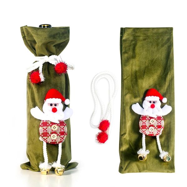 

fengrise винная бутылка для бутылки рождественские украшения для дома санта-клаус лось рождественские декор настольный декор орнаменты 2020