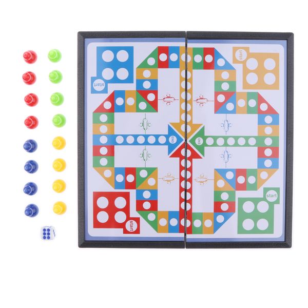 

19.5x19.5cm portable magnetic chessboard flying aeroplane chess set board game intelligence toy party bag fillers
