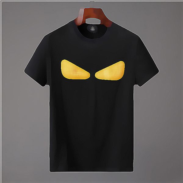 

2021 men's t-shirts brand cotton women cute eyes print casual short sleeves tshirt slim with tags clothes size m-3xl, White;black