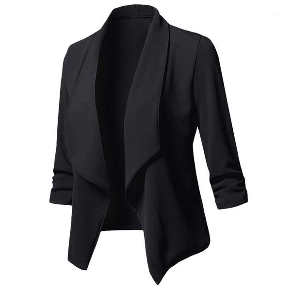 

lasperal ladies blazers work wear jacket plus size blazer women solid color suit long sleeved office casual small suit1, White;black