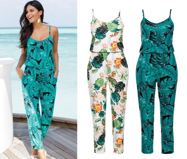 

hefah 2020 women's jumpsuit pantssling jumpsuitv-neck printed base 8896 casual beach 2020 women's suspender suspender jumpsuit pan, Black;gray
