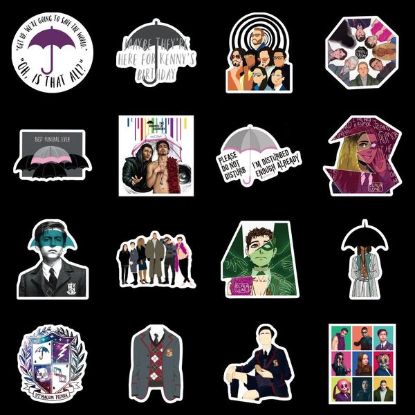 

10 50шта umbrella academy американской драмы личность наклейка пвх граффити наклейка чемодан гитара камера водонепроницаемая наклейки bbywin