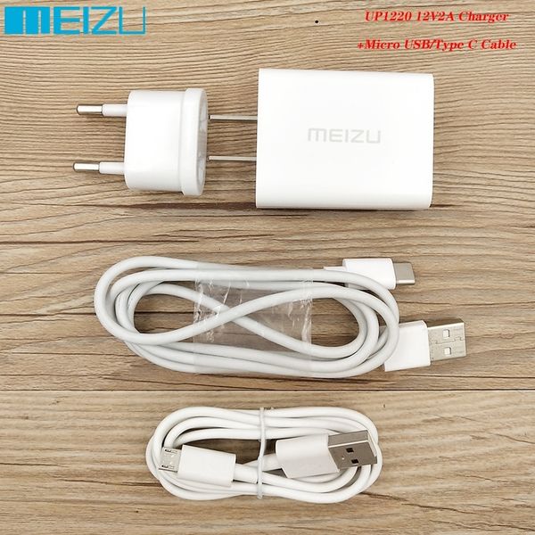 

black friday original meizu fast 12v 2a quick charger adapter micro usb/type c cable for mei zu 16 t 17 pro 16s 15 m6s m5s m3s m5 m6