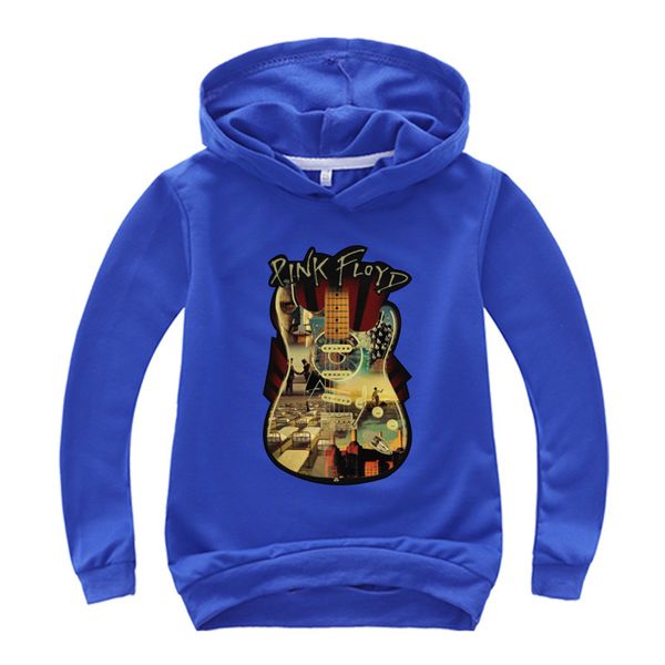 

2-15y children's hard coat boys girls hip hop folk rock sweater baby cotton guitar graphic hoodie autumn pullover, Blue;gray