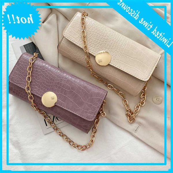 

alligator pu leather handbag clutch purse women solid color chain mini retro totes shoulder bag