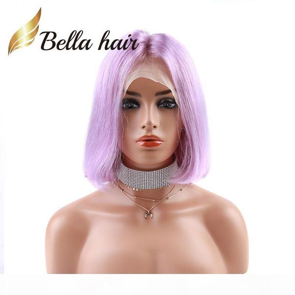 

halloween's sale purple color bob style wig colorful human hair wigs bob style density 180% thickness full lace wig julienchina bella h, Black