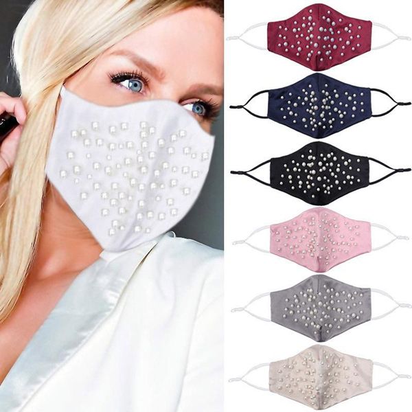 

design mask women pearls sunscreen imitation breathable mouth muffle summer sun protection mouth face dust-proof mask