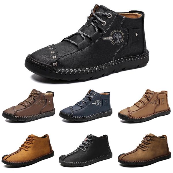

mens high leather shoes color light dark brown black blue mens casual shoes sports sneakers online size 39-45