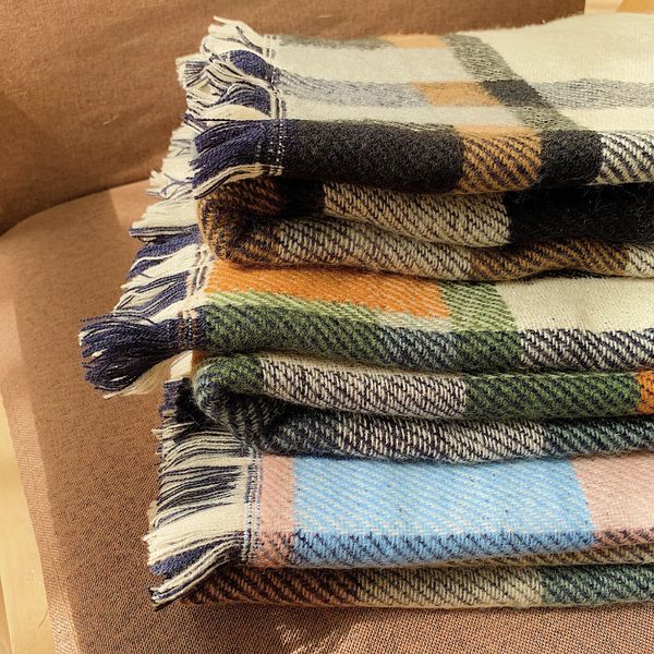 

2021 new women autumn winter warm plaid colorful scarves wide long ladies pink color soft scarf pashmina 1ch6, Red;black