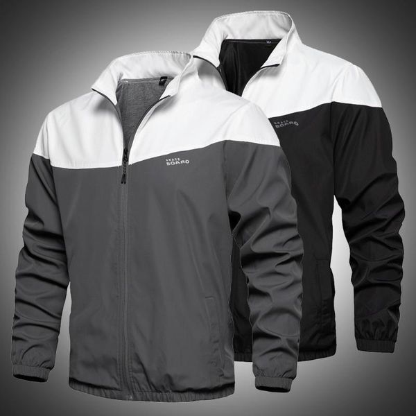 

autumn winter fashion windbreaker jacket men patchwork streetwear jackets 2020 mens loose casual bomber coat hip hop outerwear, Black;brown