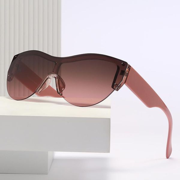 

sunglasses 2021 arrivals trendy men woman oversized frame brand design vintage retro gradient driver fishing goggles uv400, White;black