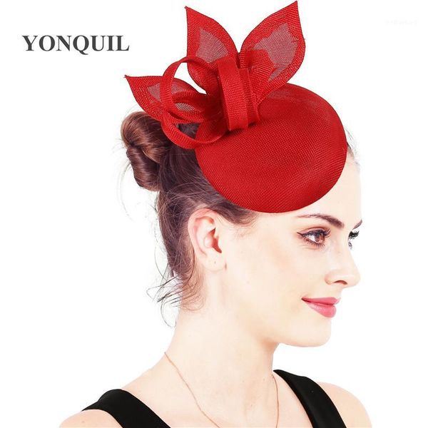 Cappelli da festa Stile Matrimonio Chic Capelli Fascinator Cappello Imitazione Sinamay Millinery Con Clip Spilli Lady Church Accessori SYF1241