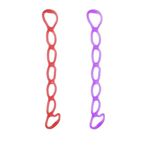 

resistance bands 2x 7 ring stretch exercise band,resistance bands,yoga stretching arm shoulders foot,fitness home gym,red & purple
