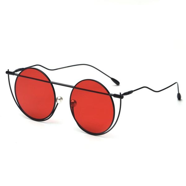 

sunglasses mimiyou crooked round frame women eyeglasses vintage fashion sun glasses lady men 90's 2021 feminino, White;black