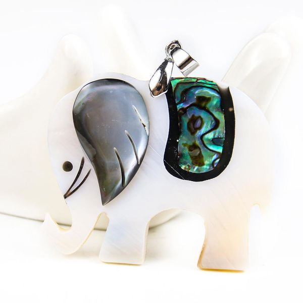 

natural abalone shell elephant pendant mother of pearl shell charms pendant necklace diy jewelry making findings accessories h wmtdtw