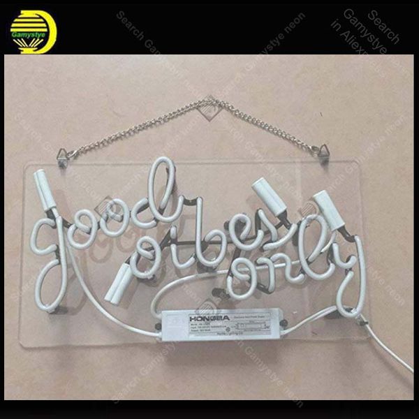 

неоновый знак хорошие vibes только real стекло для подарка или дома спальня beer pub декор неонового света знаки яркий иконический знак неон