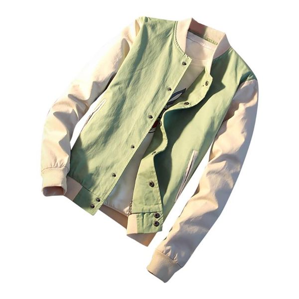 

men's jackets printed letter thin jacket single-breasted round neck stitching long-sleeved oversized casual wild male, Black;brown