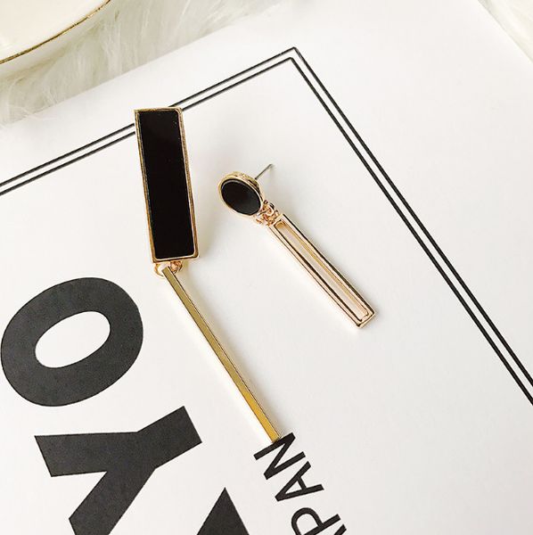 

korean asymmetric long earrings 2020 new arrival metal classic geometric women dangle earrings simple personality earrings, Silver