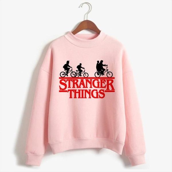 

dropship stranger things hoodies women kid fashion cotton female hoodies pink sweatshirts autumn stranger thing hoodie clothes, Black