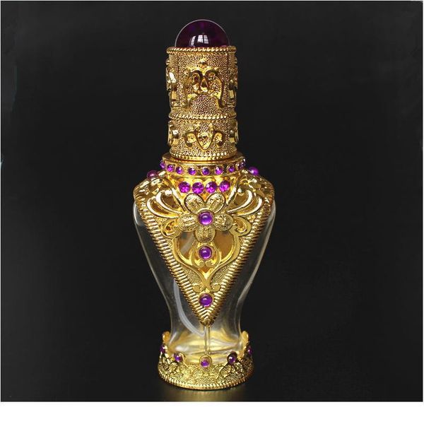 

1pc 50ml big perfume bottle arab style glass spray bottle antiqued retro hollow flower alloy bottle wedding cr qylxhq
