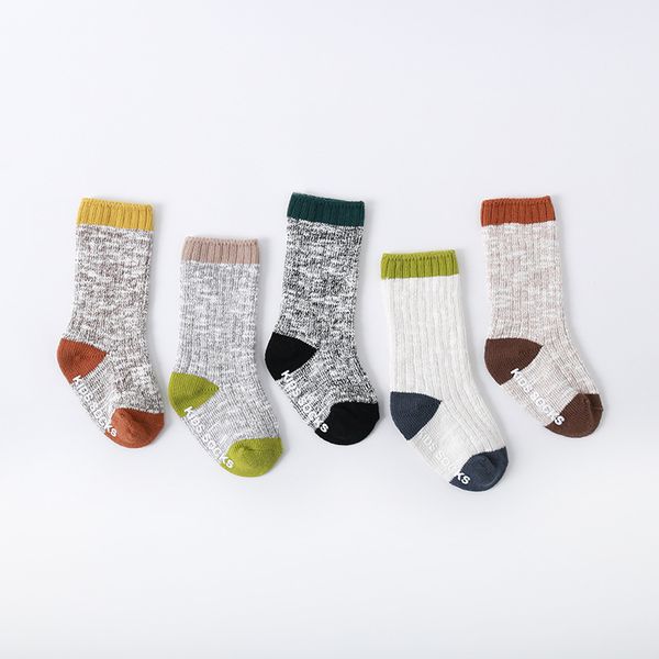 

winter baby socks knitted thick warm sock girls anti slip knee boy stocking casual leg warmers for 0-8t kids 20220223 h1, Pink;yellow