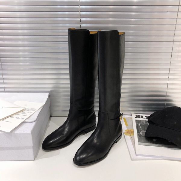 

autumn and winter ladies black leather short tube cd letter buckle casual flat bottom fashion british style handsome knight martin boots