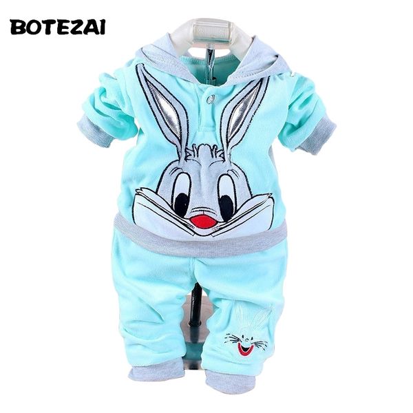 

baby boys girls clothing set cartoon tigger and rabbit winter autumn children clothing casual tracksuits kids clothes girls y200803, White