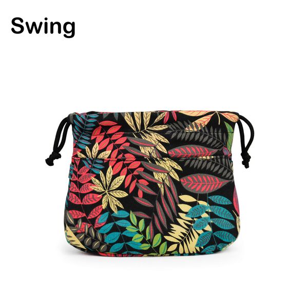 

new o swing drawstring canvas fabric inner pocket lining for obag swing handbag insert o bag, Black