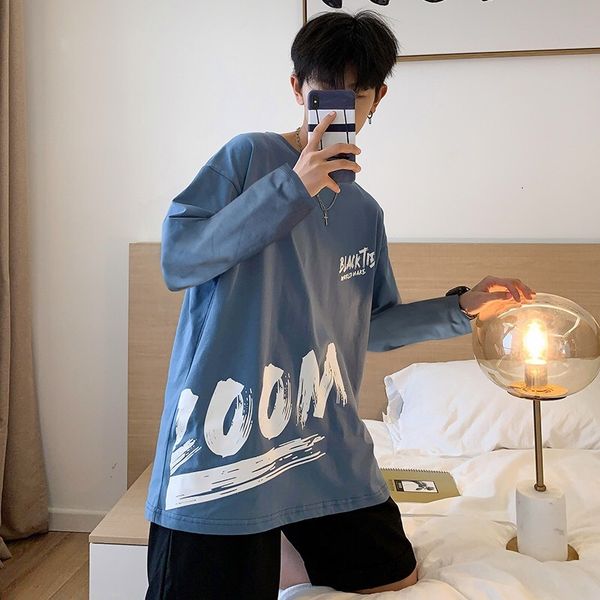 

new ins men's long sleeve t-shirt in autumn and winter, White;black