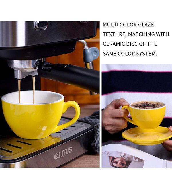 

220ml ceramic coffee cups coffee cup set european style cappuccino cups for latte mocha tea coffee cup with saucer 2020 new bbyans
