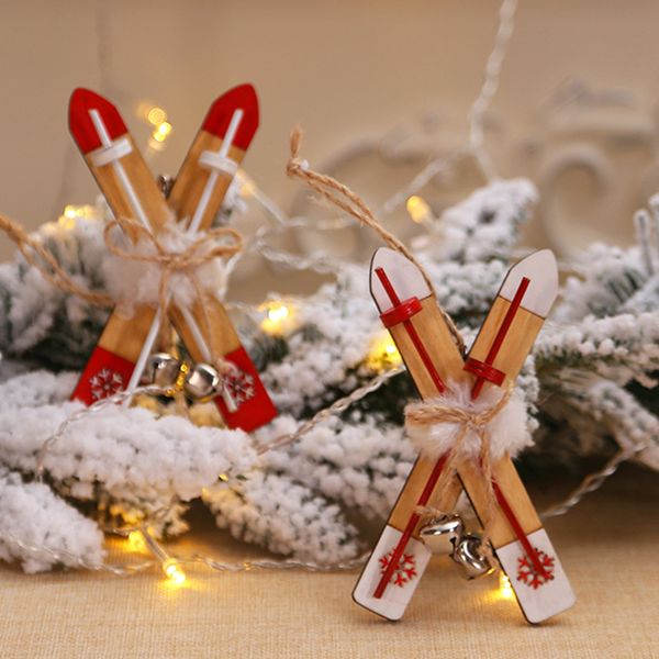 

2pcs new wood year 2021 latest natural tree ornament star heart wooden pendant noel christmas decoration for home xmas