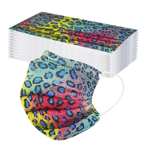 

50шт unisexo masque jetable быстрая доставка mscara повязка для взрослых leopard печати трехслойные одноразовая защитная маска bbyyrb packin