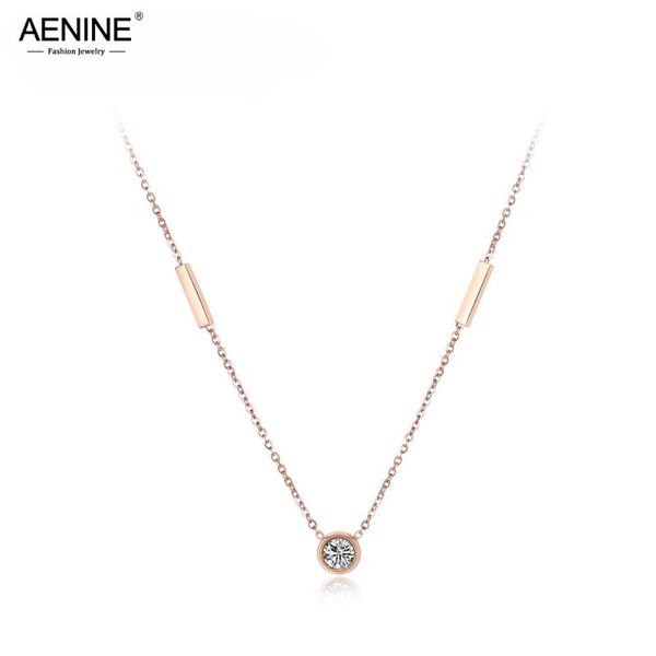 

aenine модных геометрического куба choker ожерелье для женщин розового золота нержавеющей стали cz кристалл свадебных ожерелья an18057, Golden;silver