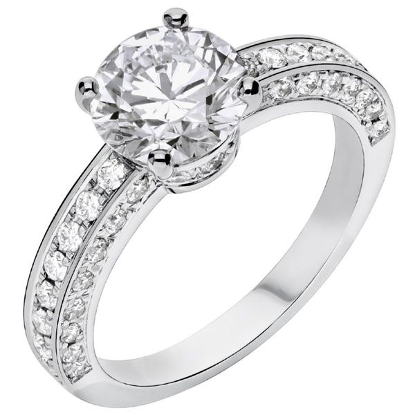 

14k au585 white gold ring women wedding anniversary engagement party ring crown 4 claw round moissanite diamond elegant trendy, Golden;silver