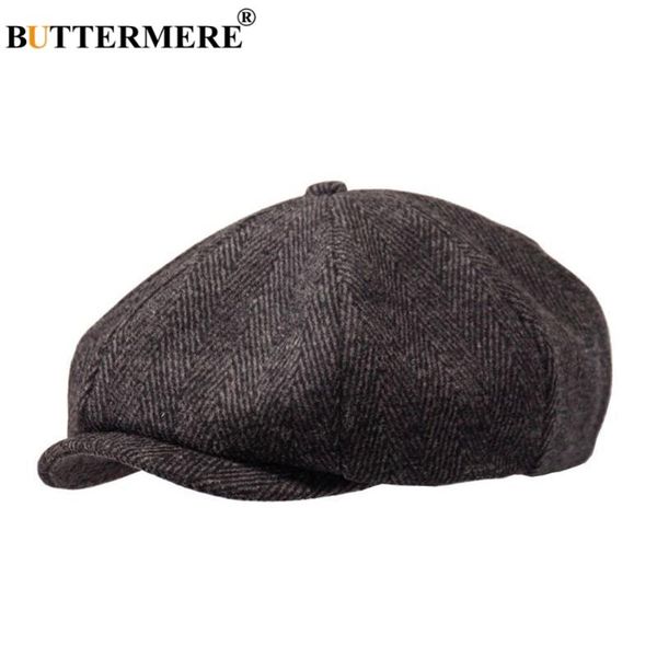 

buttermere newsboys beret herringbone men flat caps wool casual winter tweed female england style classic octagonal hats and cap, Blue;gray