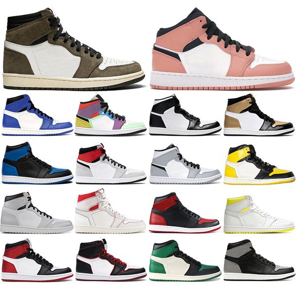 

2020 new high og jumpman jd 1 1s unc chicago basketball shoes tie-dye light smoke grey turbo green phantom sports sneakers mens trainers