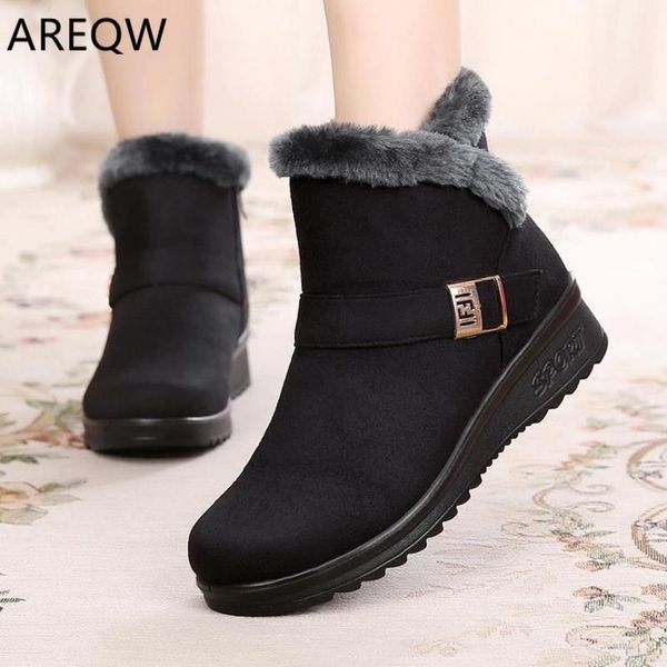 

ankle boots for women boots fur warm snow female winter shoes women waterproof padded winter booties footwear, Black