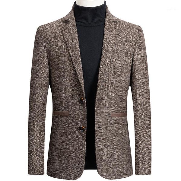 

boo 2020 men's autumn new slim casual suit youth double buckle solid color blazers1, White;black