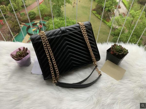 Neu eingetroffen Doppelkettenriemen diagonale Taschen Sattel Damenhandtasche Trend Leder Umhängetaschen Damenhandtaschen Geldbörsen Kette Umhängetasche