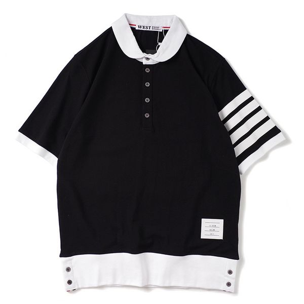 

2021 new men high classic striped luxury fashion casual polo shirts shirt skateboard cotton polos tee s-2xl #ac7 e3uj, White;black