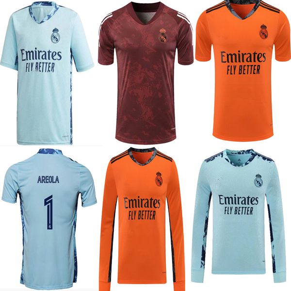 

новый длинный рукав madrid вратарь синий футбол для футболки 2020 goa orange # 13 hudthois вратарь футбол футбол # 1 asola футбольная форма, Black
