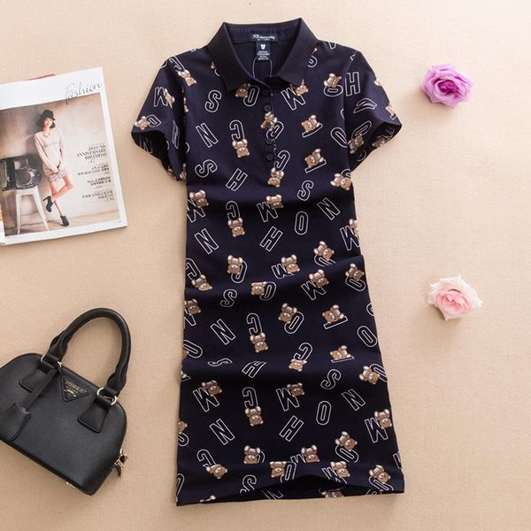

printed animal bear polos casual dresses de festa t shirt femme summer clothing one piece dress ete vestidos, Black;gray